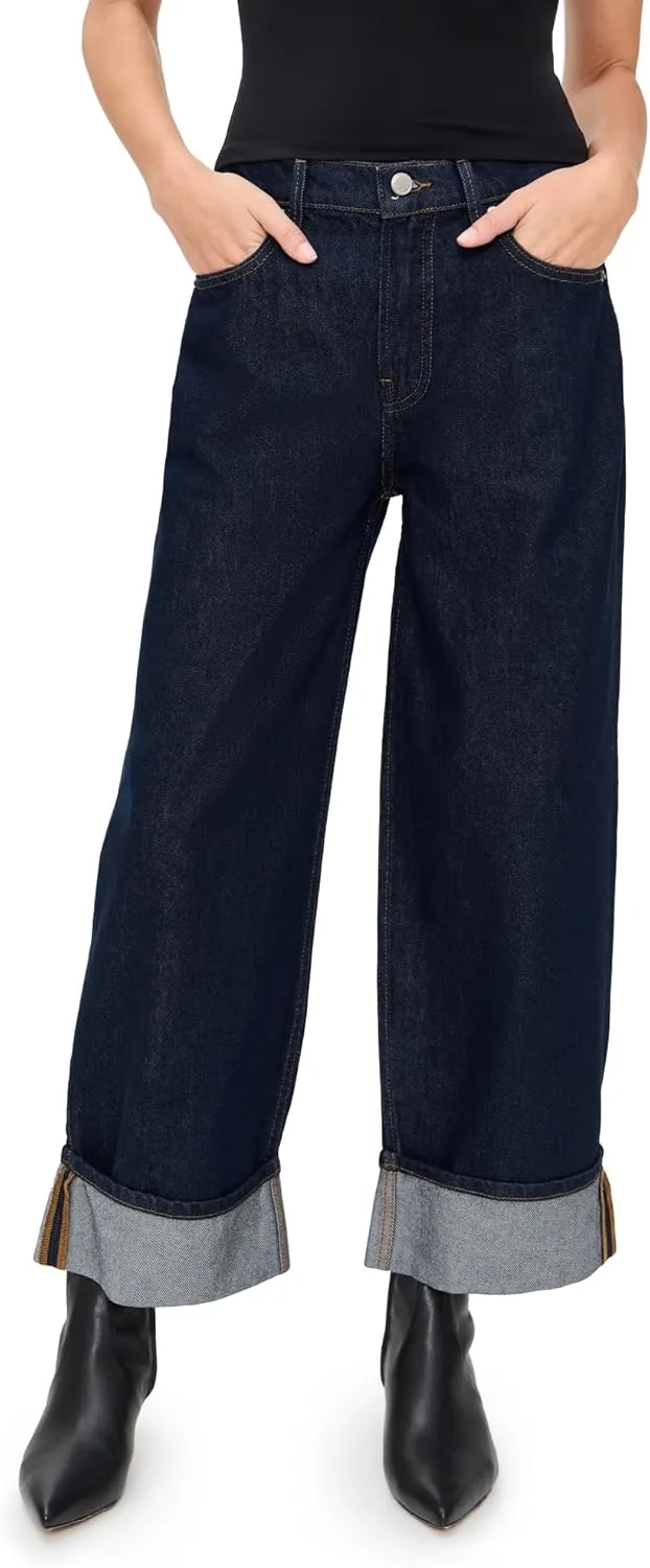 

Good American Women's Good Standard Baggy Cuffed Jeans