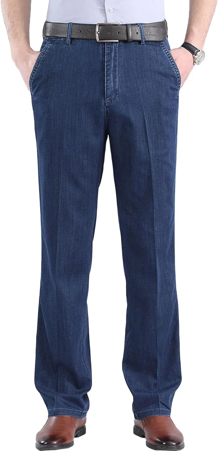Джинсы прямые свободные High Waist, Синий
