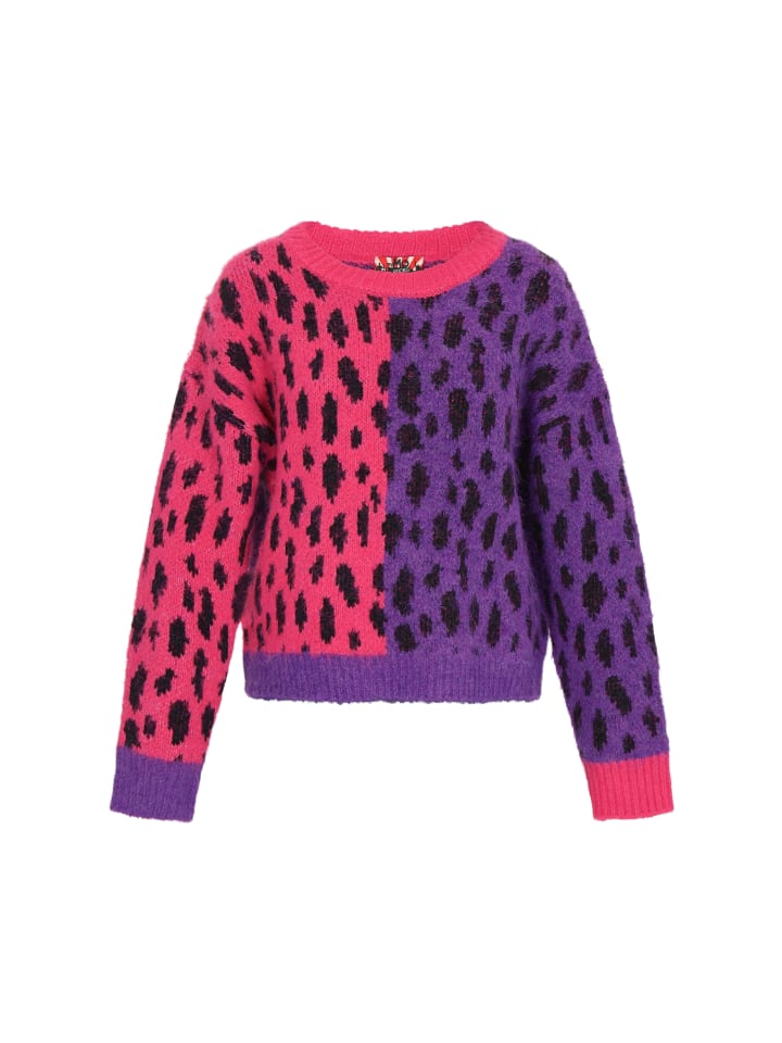 

Женский свитер с розово-фиолетовым львом myMo ROCKS