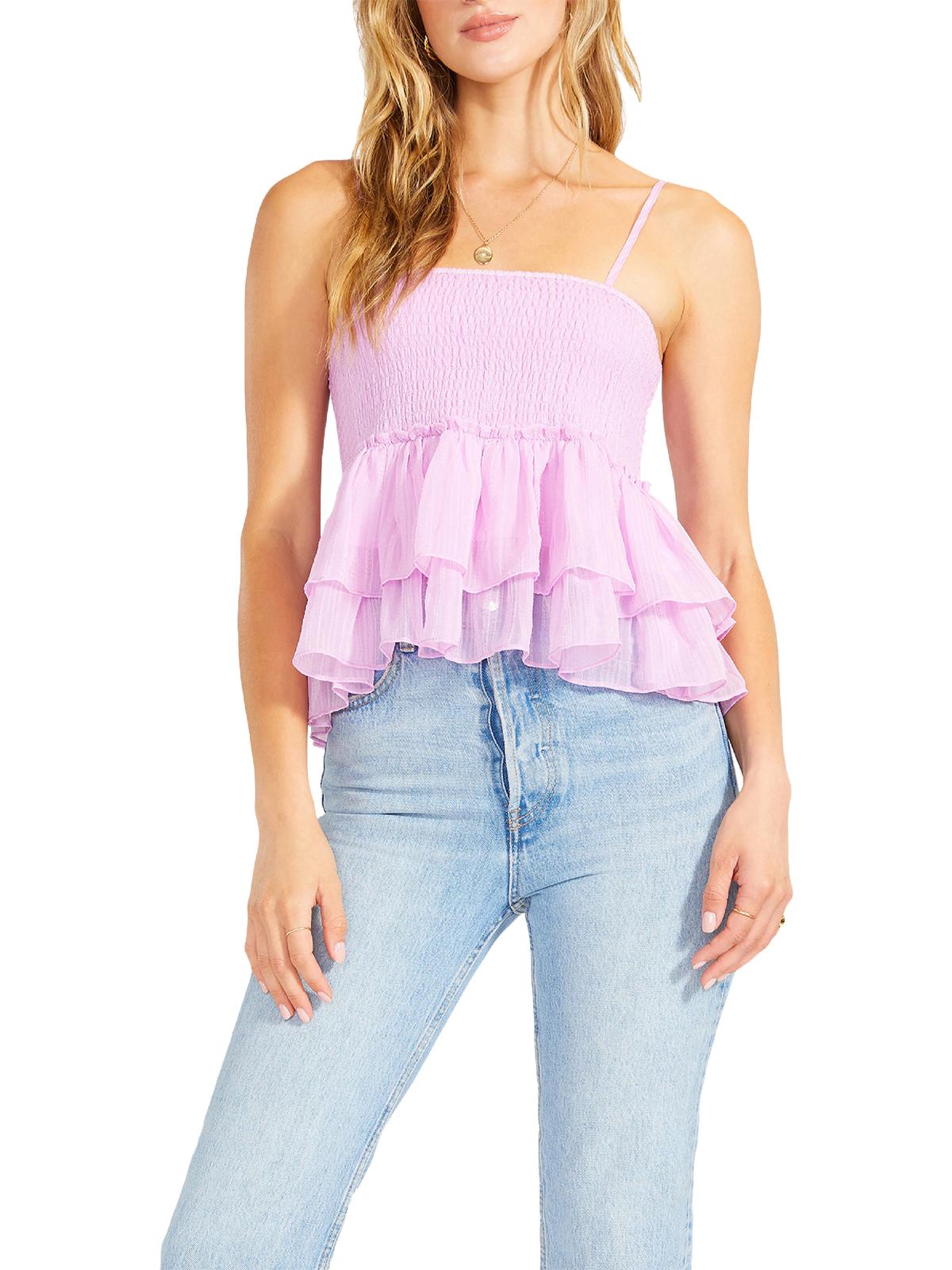 

Женская укороченная майка Smock Signals с оборками BB Dakota by Steve Madden, цвет lilac
