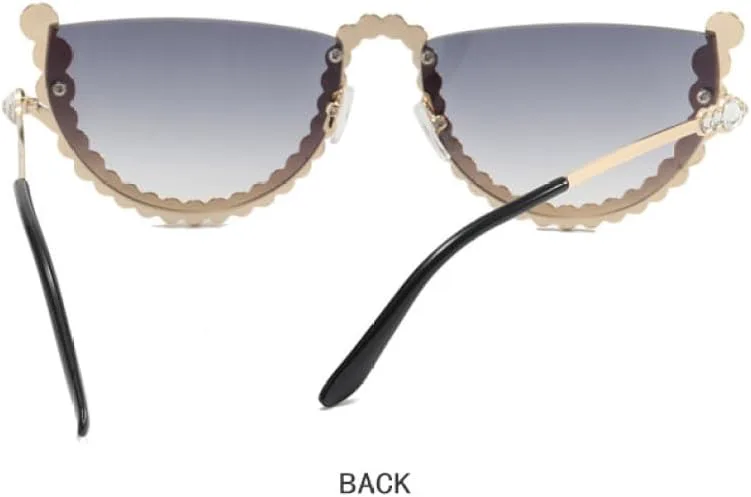 

Женские полукруглые солнцезащитные очки LVTFCO в винтажном стиле с градиентным переходом цвета и без оправы, украшенные стразами. Модные очки, Gradient Pink