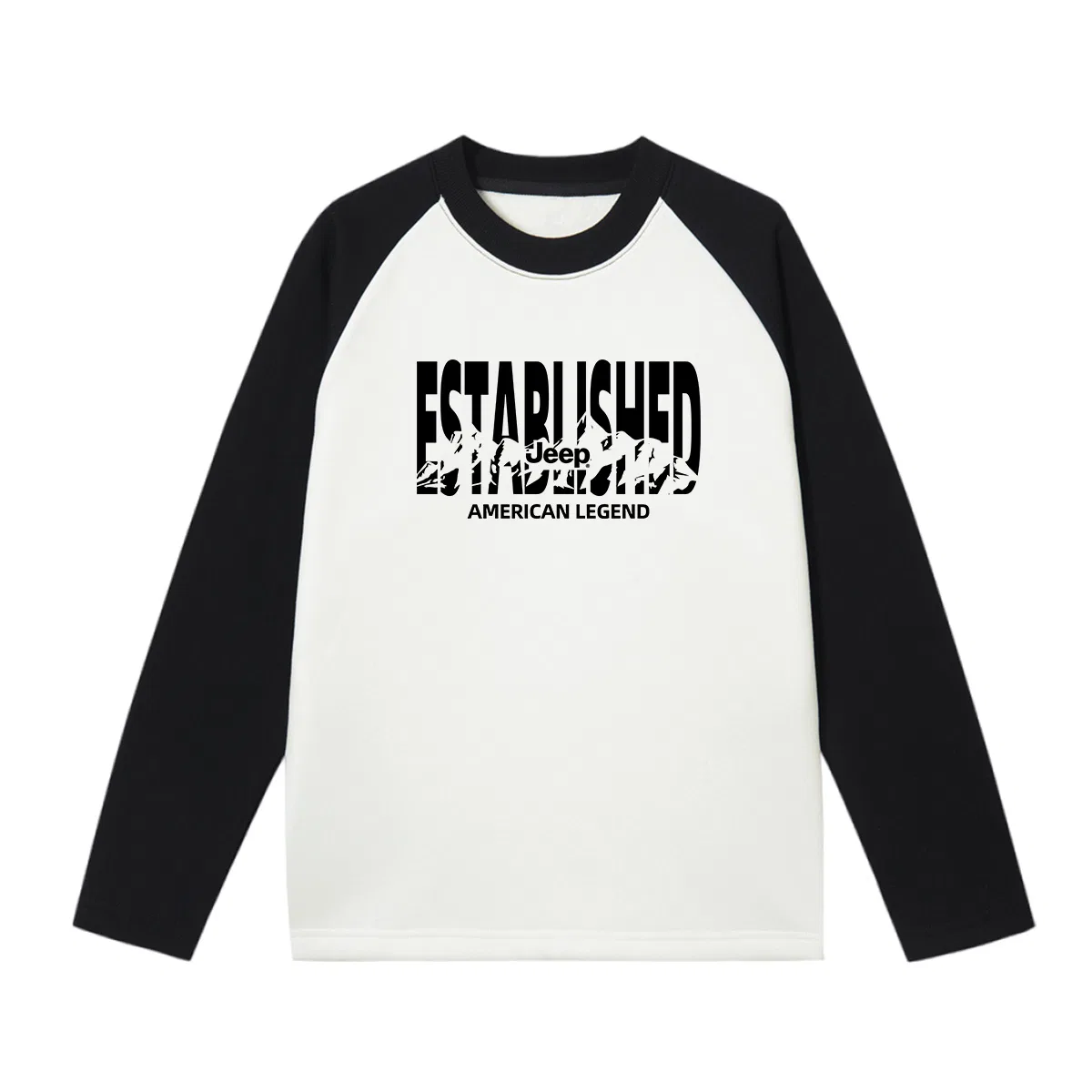Свитшот детский с круглым вырезом утепленный Grade School Jeep, Black White