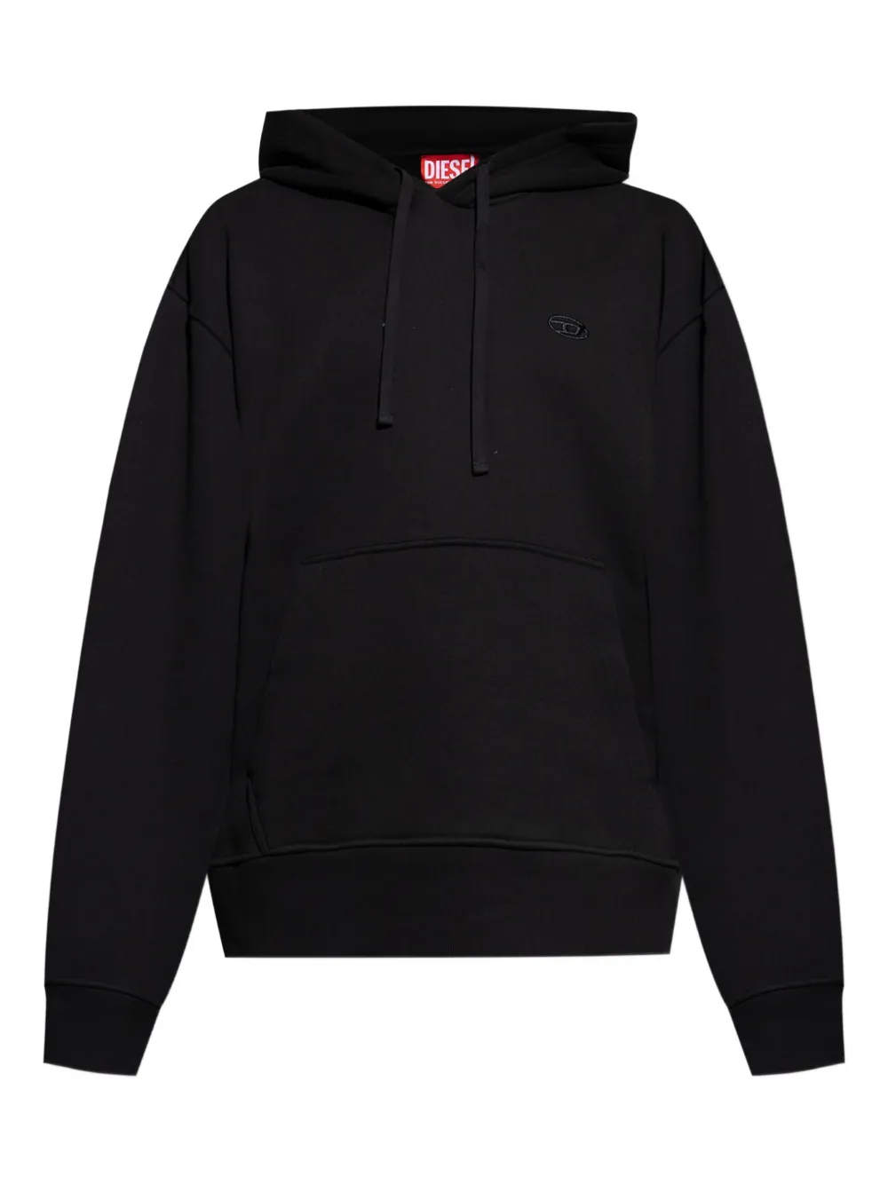 

Толстовка с капюшоном и вышитым логотипом DIESEL, черный