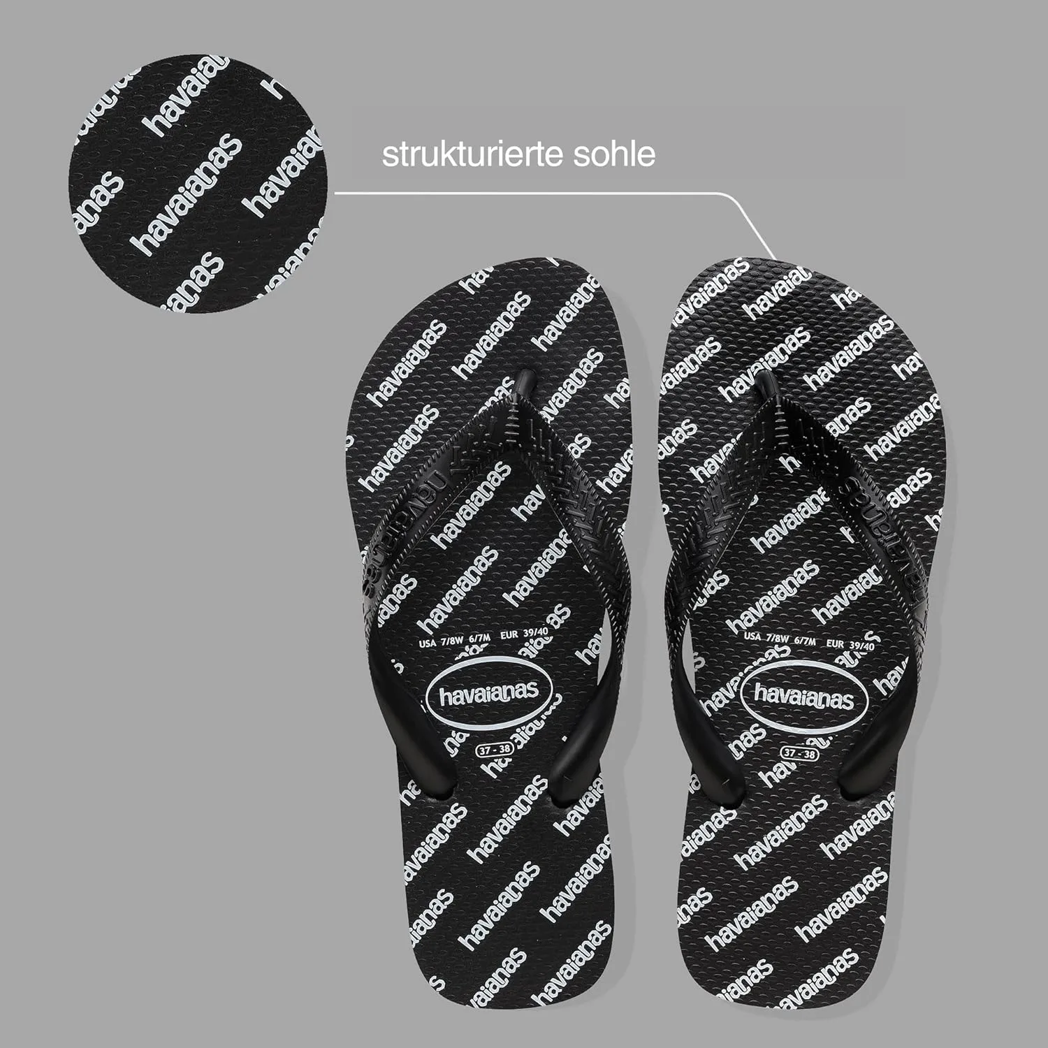 Шлепанцы Havaianas Top Logomania Essential, черный — фото 3