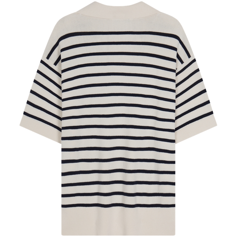 Топ Stripe Short Sleeved Polo Jumper Tommy Hilfiger, синий/красный/бежевый/белый — фото 4