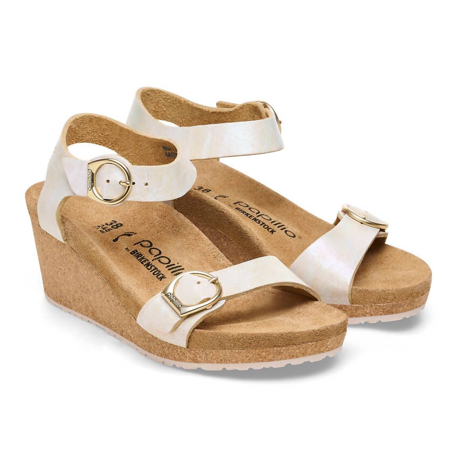 Женские сандалии Soley из нубука цвета серебристый металлик Birkenstock, цвет metallic silver — фото 4