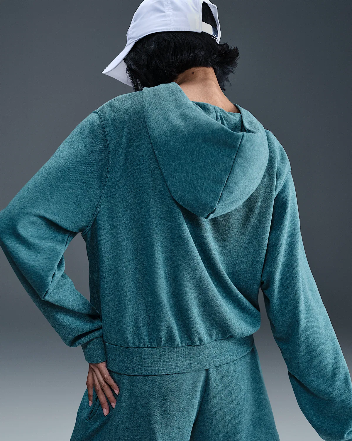 Женский свободный худи на молнии Nike Sportswear Chill Terry из французского флиса, Smokey Blue/Heather/Sail — фото 2