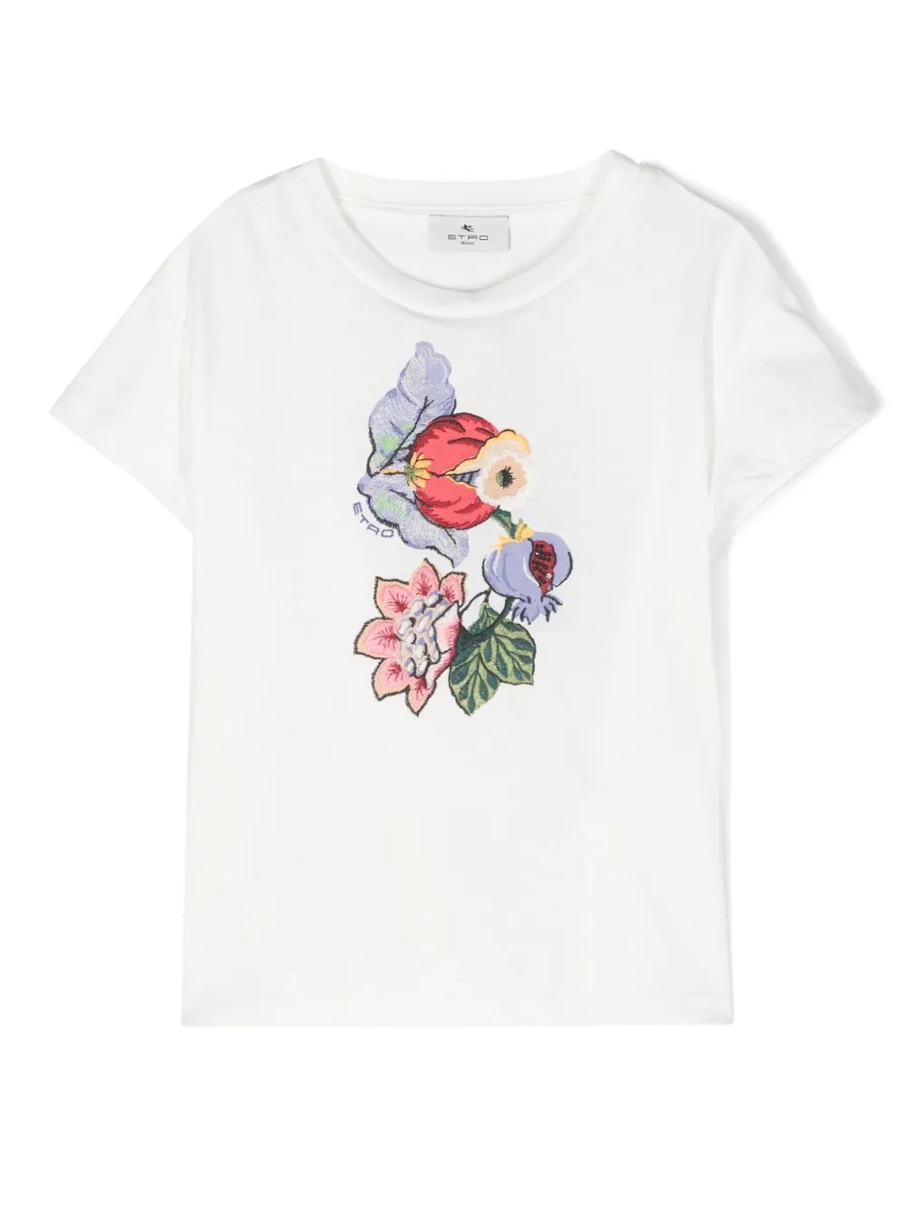 

Футболка с цветочной вышивкой ETRO KIDS, нейтральный
