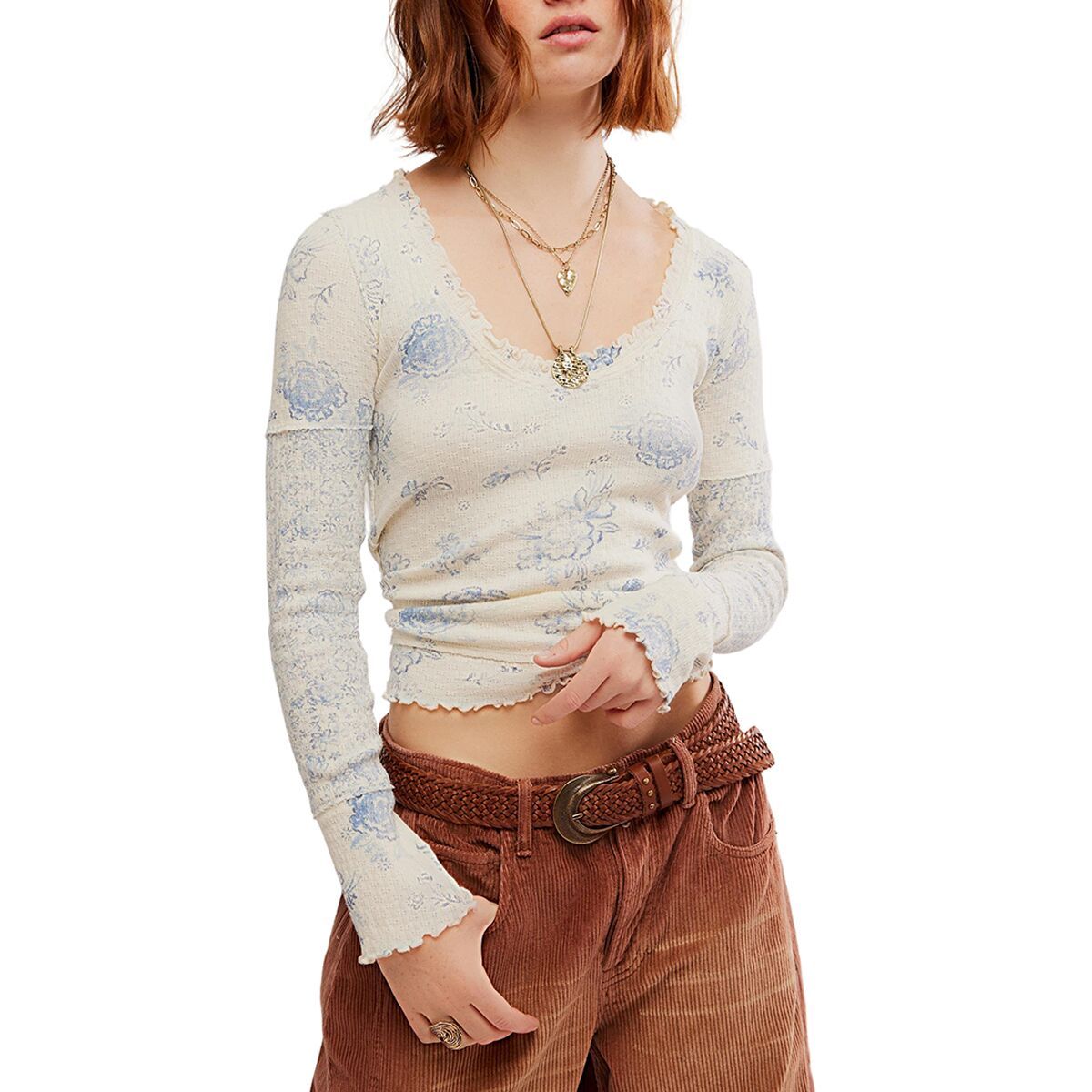 

Термотоп с принтом Clover Free People, мультиколор