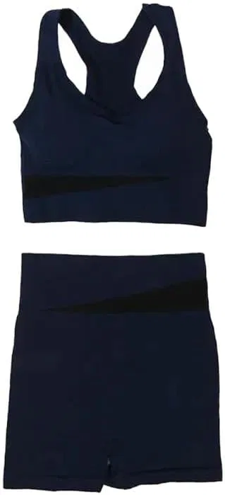 Спортивный костюм для йоги, быстросохнущий, с высокой талией, Navy Blue
