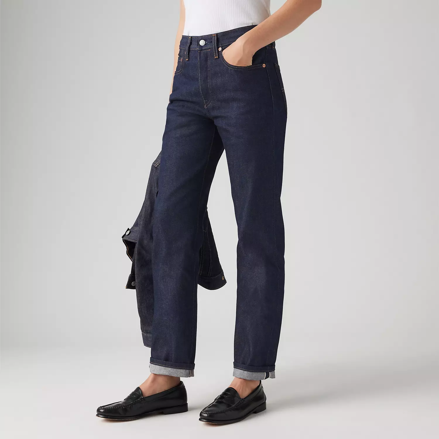 Женские джинсы 501 Original Selvedge Levi's, цвет Lined Up Selvedge - Dark Wash — фото 2