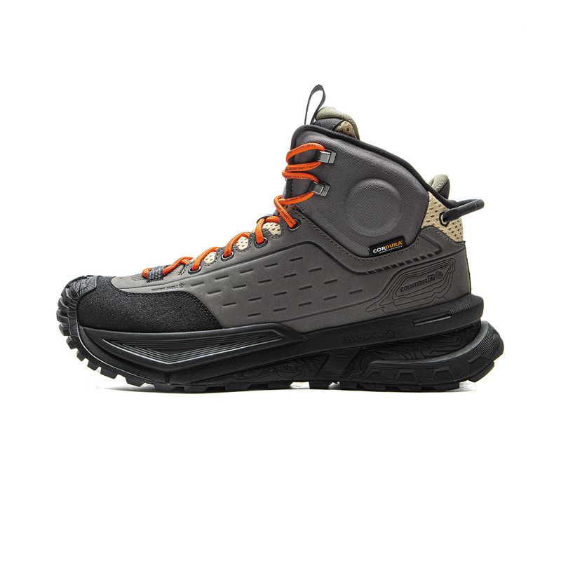 

LINING Кроссовки Outdoor CF Tracing, Xingchuan Mountaineering & Hiking Shoes Unisex High top Gray & Black & Orange Color Scheme