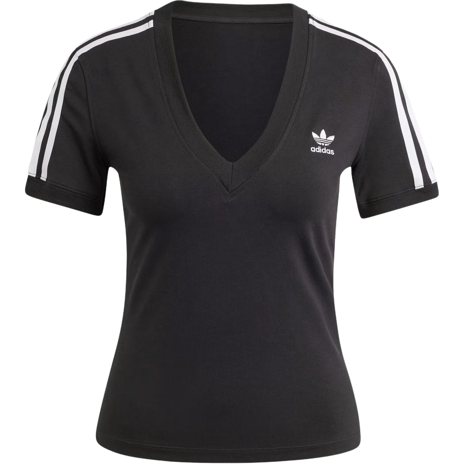 

Adidas Originals Футболка Regular с тремя полосками Women's Black Japan Version