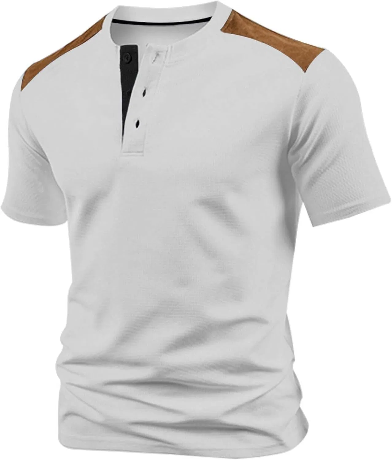 Мужская рубашка Slim Fit на молнии, дышащая, с эластаном, для лета, повседневная и комфортная Generic, светло-серый — фото 4