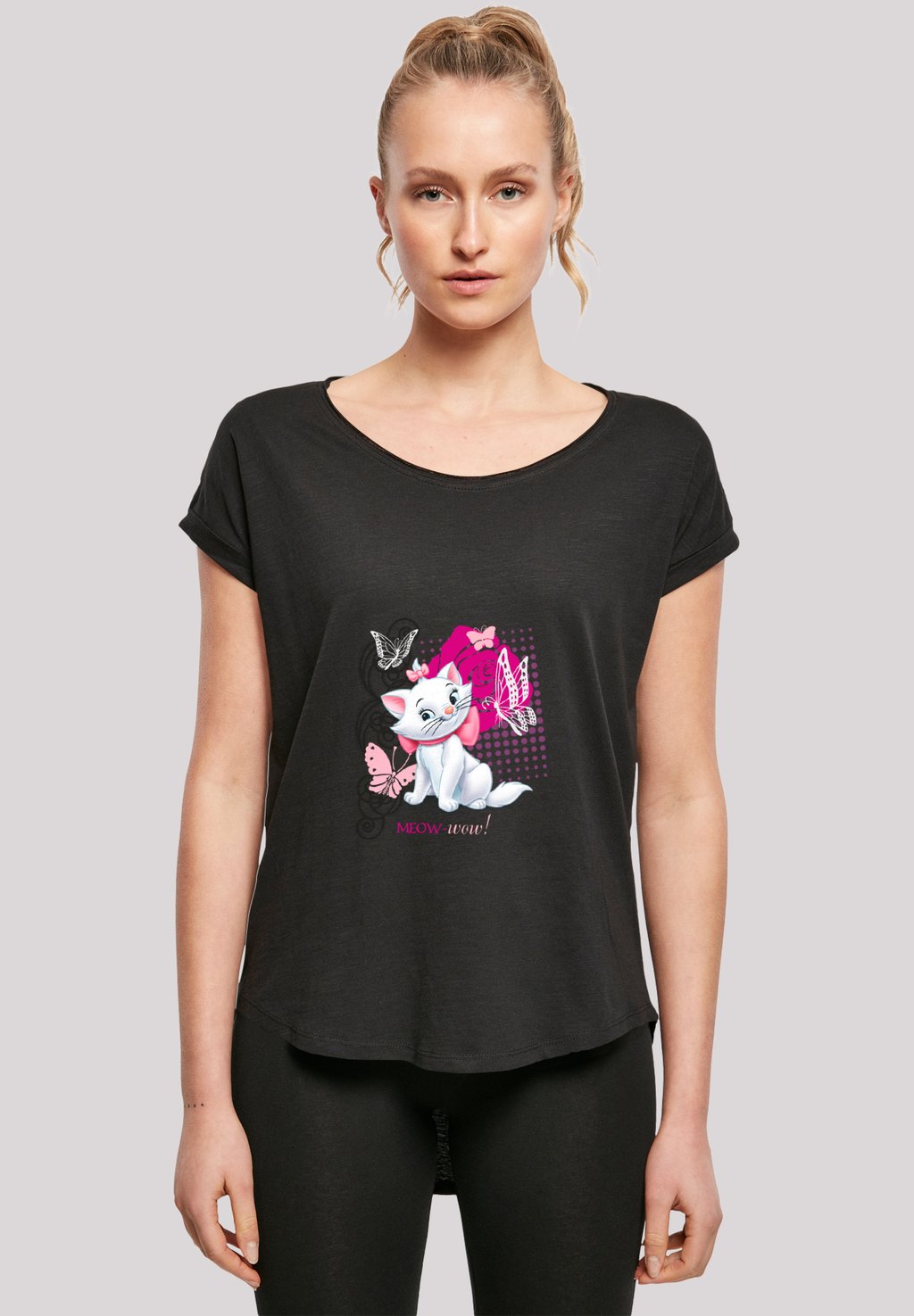 

Футболка с принтом DISNEY ARISTOCATS MARIE MEOW F4NT4STIC, черный