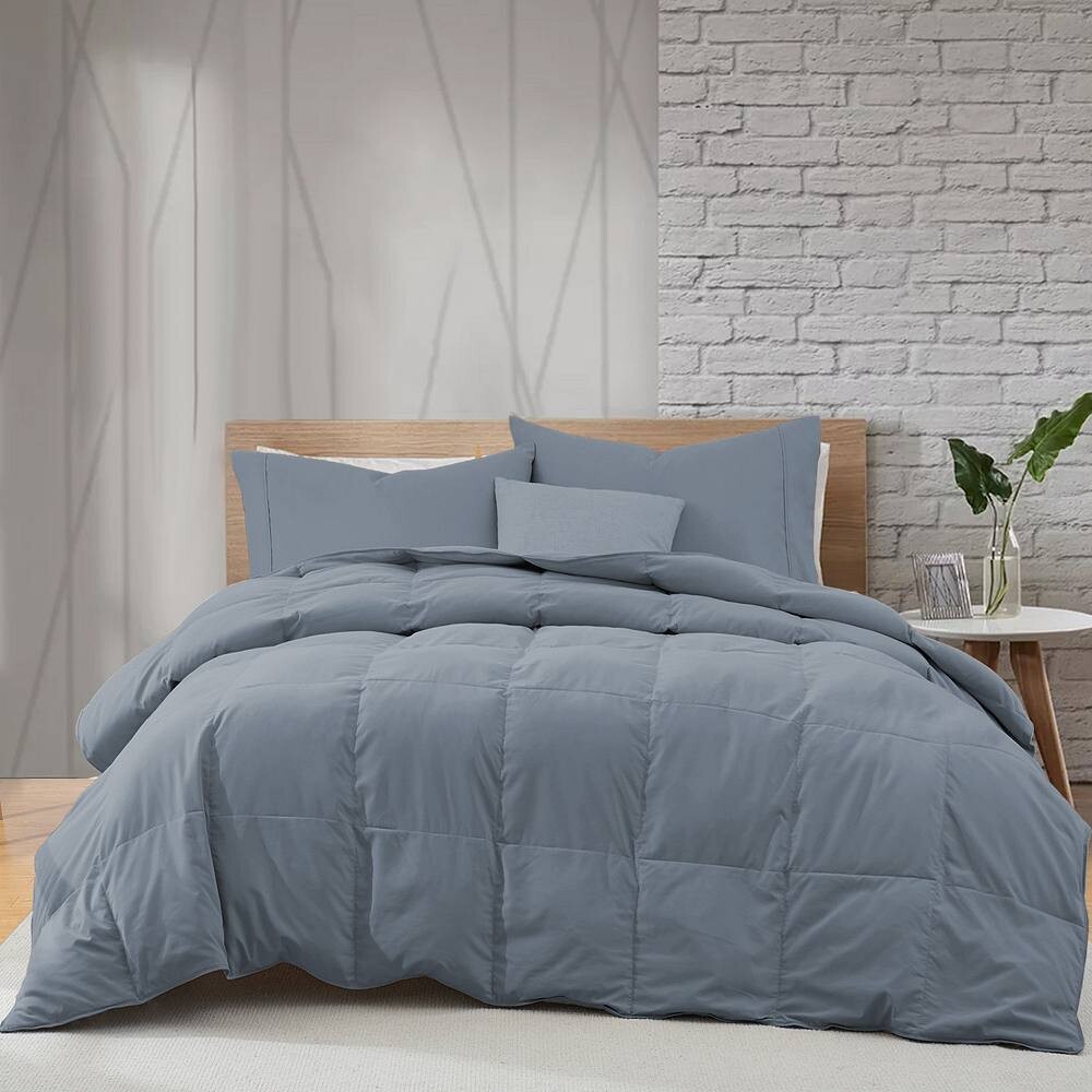 

Роскошное мягкое пуховое одеяло Unikome, белое гусиное пуховое одеяло из перьевого волокна, цвет Dark Gray