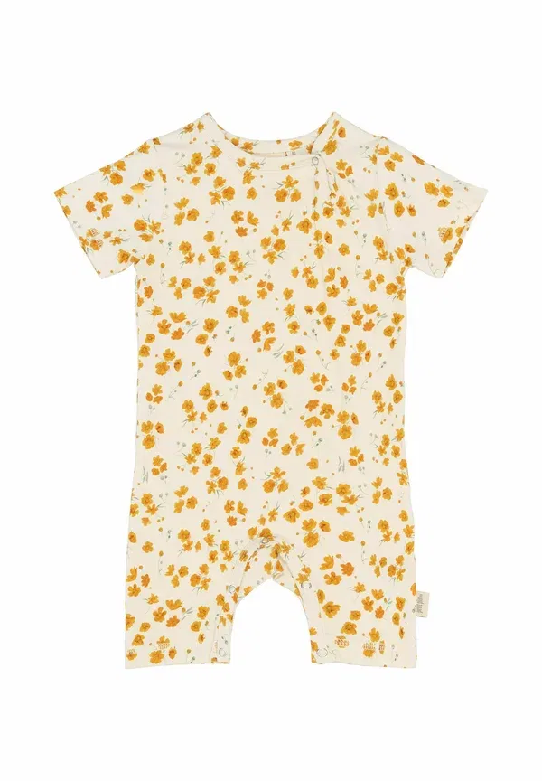 Комбинезон Petit Piao, eggnog buttercup aop, кремово-желтый