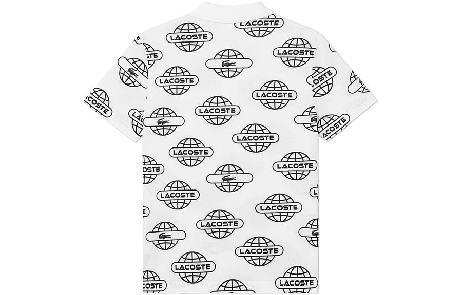 Поло с принтом globe LACOSTE, White/Black Print