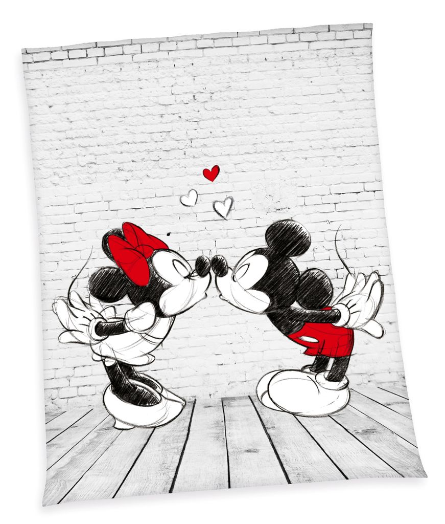 

Фланелевое флисовое одеяло Disney's Mickey + Minnie Mouse 150 x 200 см, серый