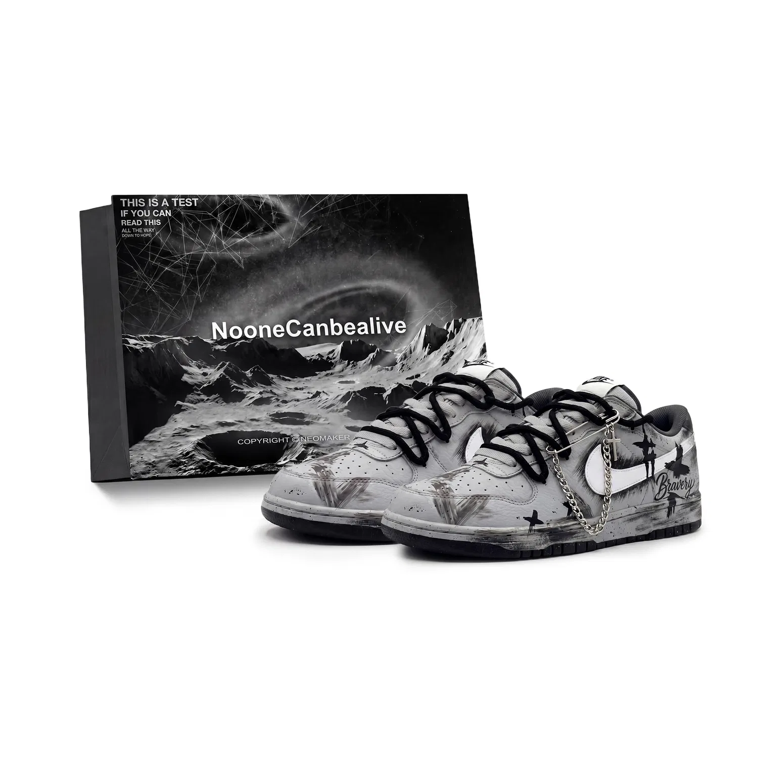 Кроссовки кожаные Nike Big Low серые