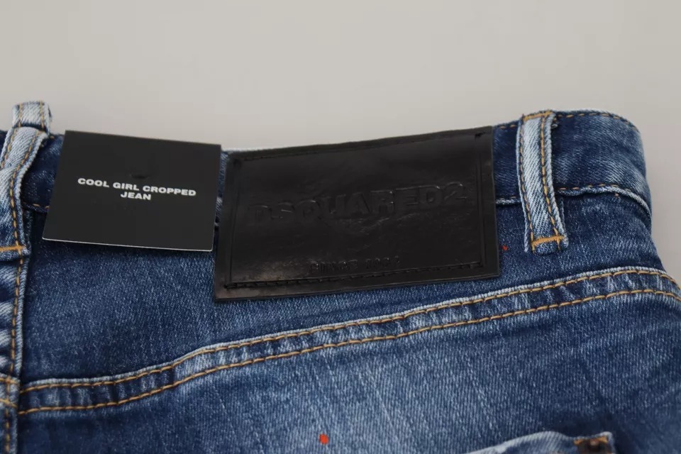 Укороченные джинсы Blue Icon с низкой талией Cool Girl Denim Dsquared2 — фото 4
