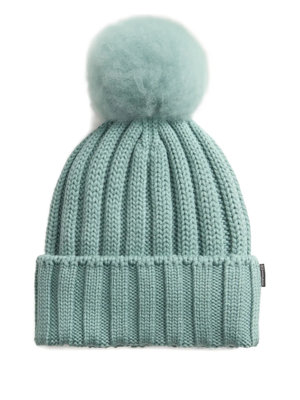 

Шапка бини в рубчик с помпоном WOOLRICH, синий