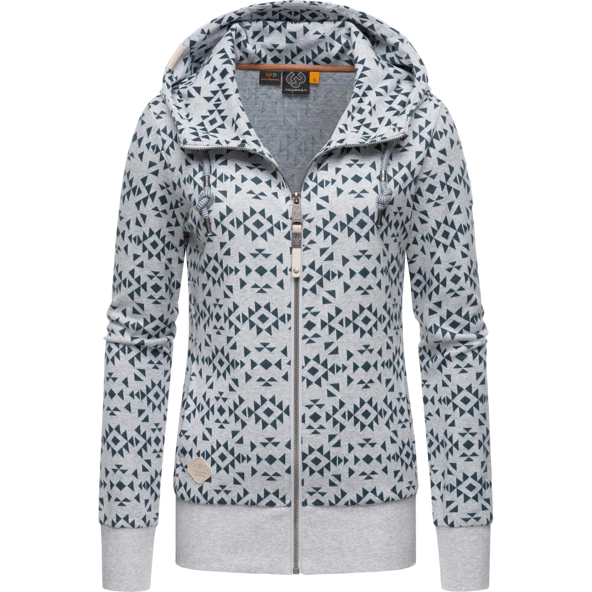 

Толстовка в стиле Ragwear "Cinda Zip", крутая женская толстовка на молнии с капюшоном и принтом, серый
