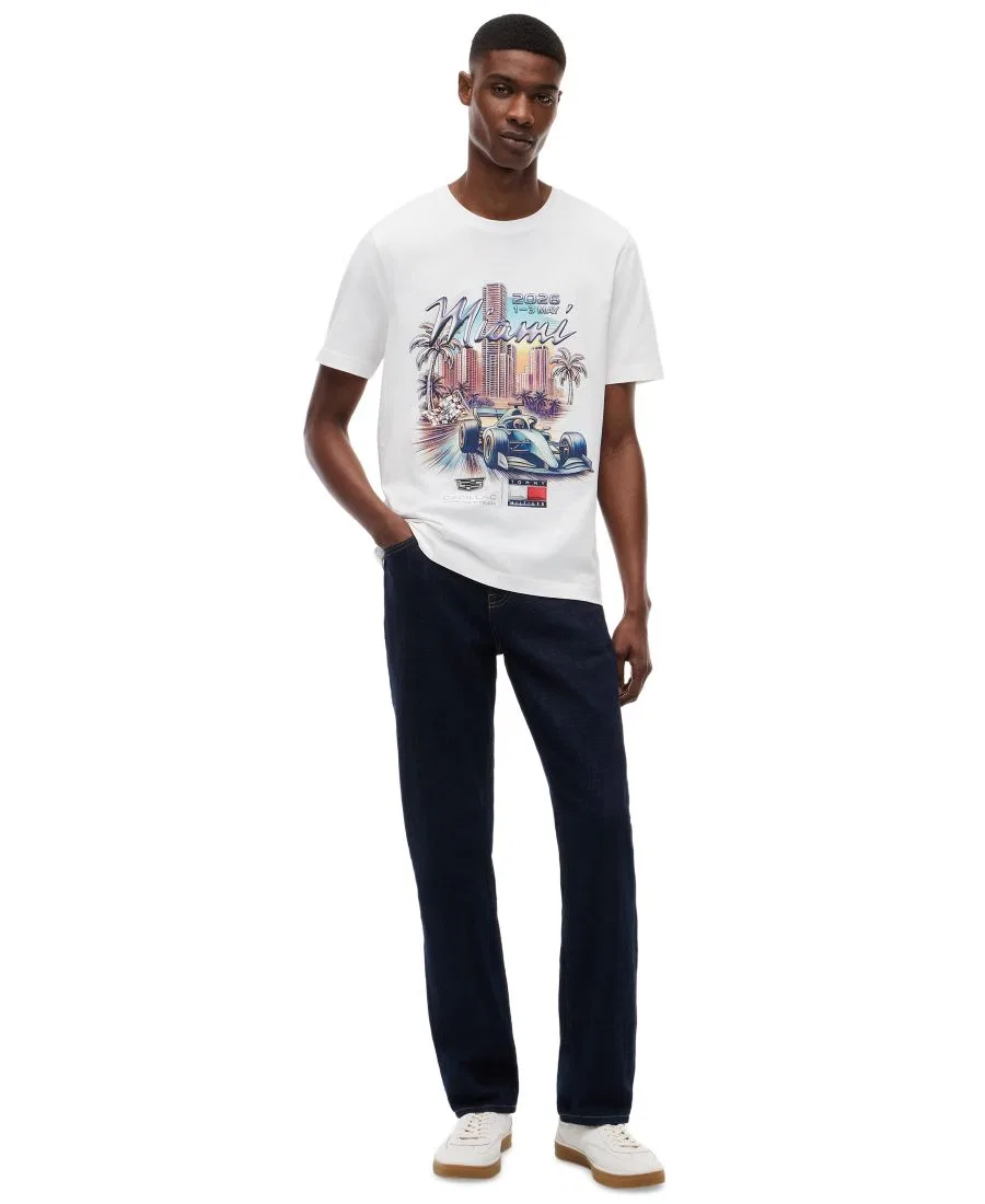 Мужская футболка с графическим принтом Cadillac F1 Miami Tommy Hilfiger, White — фото 2