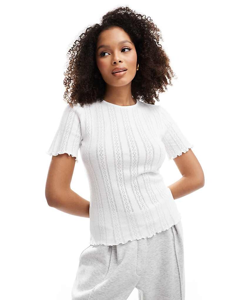 

Белая футболка с короткими рукавами и пуантами Object