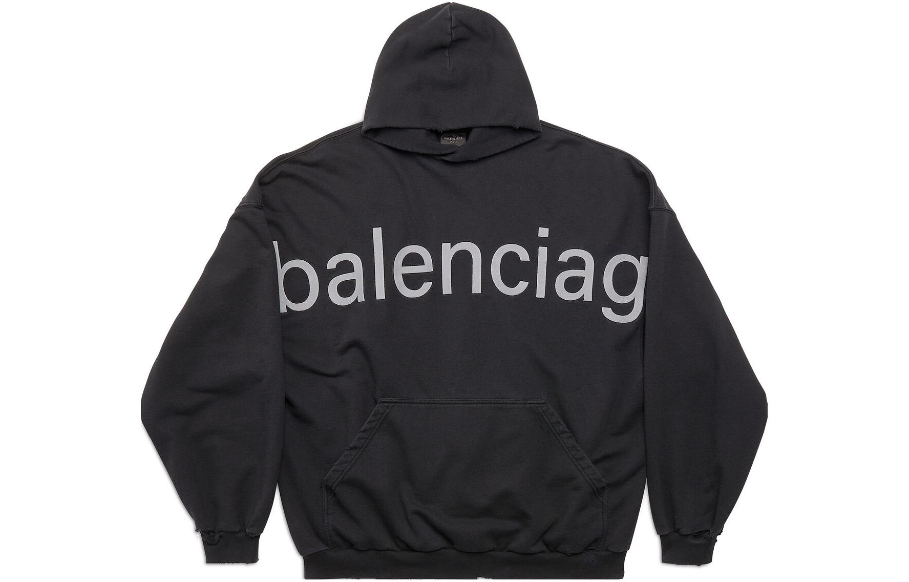 

Толстовка Balenciaga Logo Printed Oversized, черный