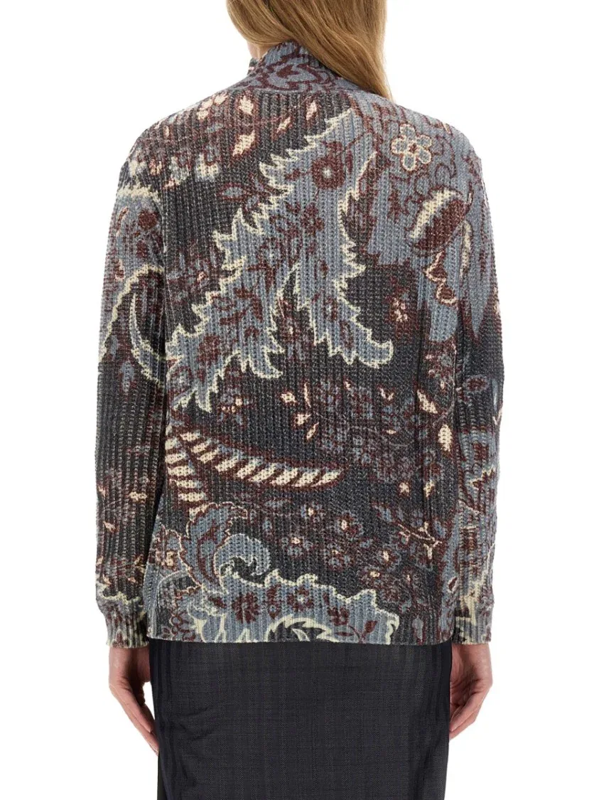 Etro Свободный шерстяной свитер с цветочным узором — фото 3