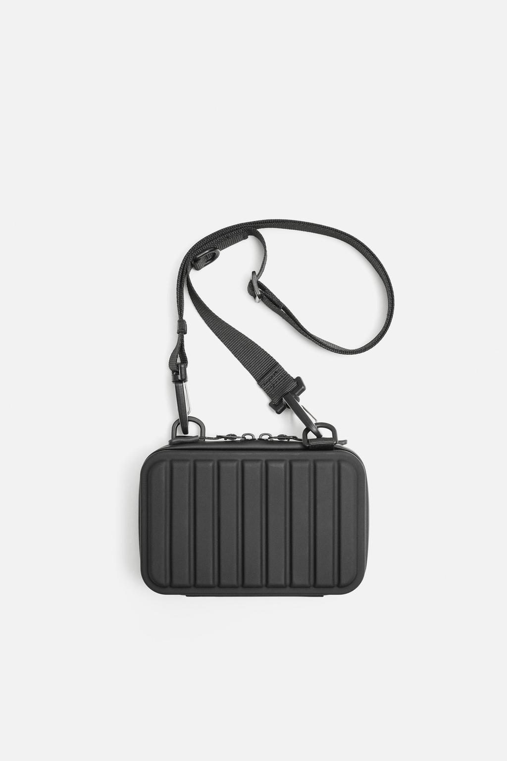 

Жесткая сумка через плечо ZARA, черный