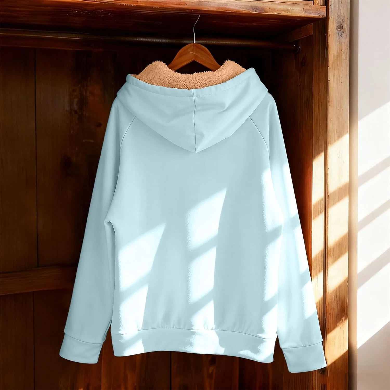 Толстовка на молнии с флисом и подкладкой шерпа, Light Blue — фото 3
