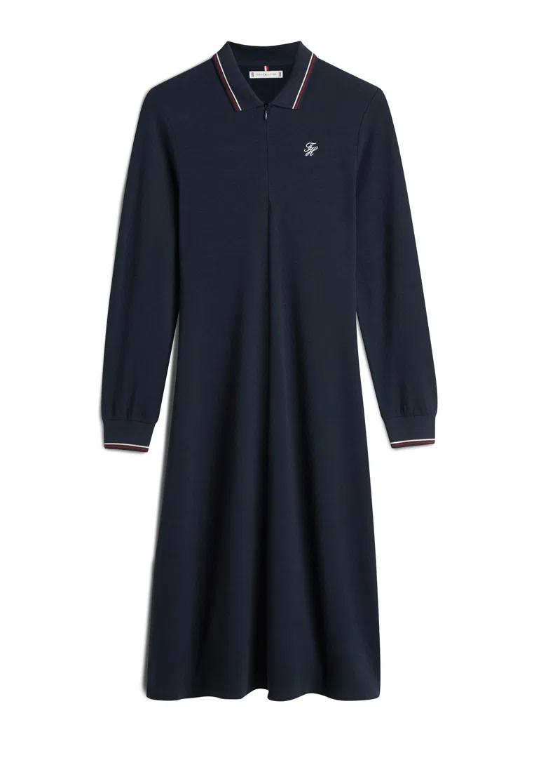 Платье-поло из лиоцелла, TH Mainline Tommy Hilfiger, темно-синий