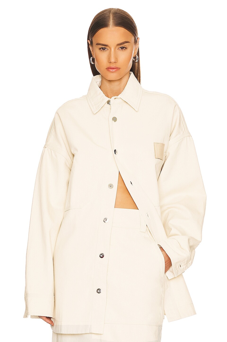 

Рубашка Helsa Denim Overshirt, экрю