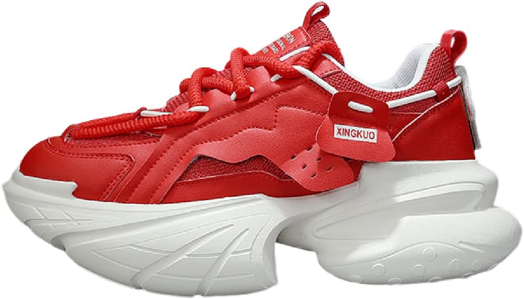 

Мужские ультра удобные дышащие кроссовки для спорта и спортзала, с эффектом увеличения роста, для ходьбы, легкие и удобные Lexamen, красный