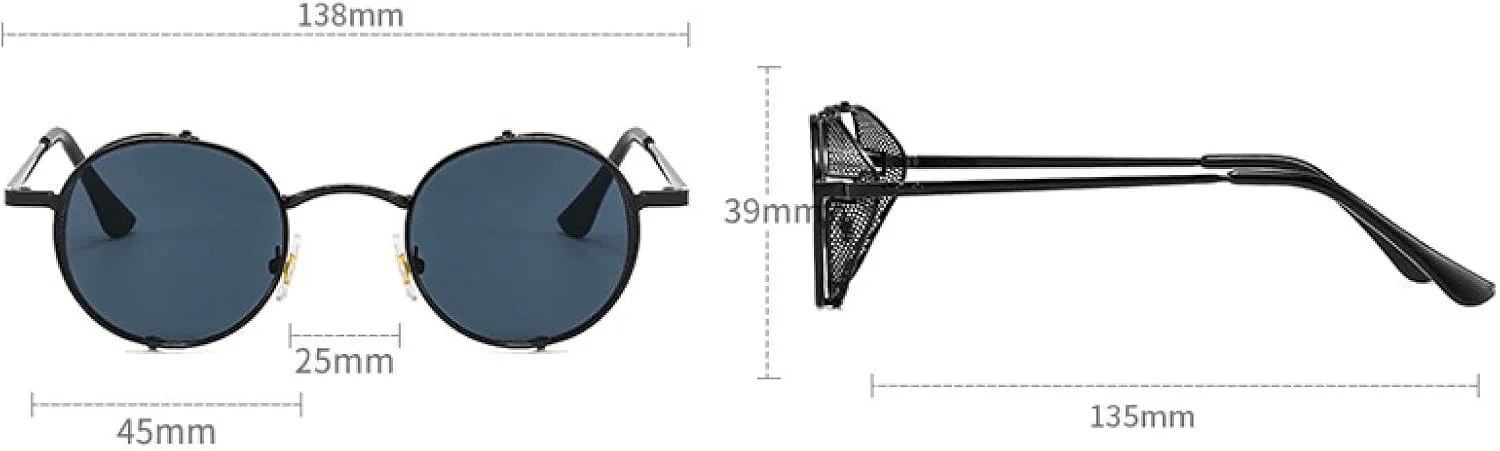 

Модные солнцезащитные очки в стиле стимпанк для мужчин, винтажные металлические круглые, для женщин, маленькие, с защитой от УФ-излучения UV400 VVTWSSW, C4 Gold-red