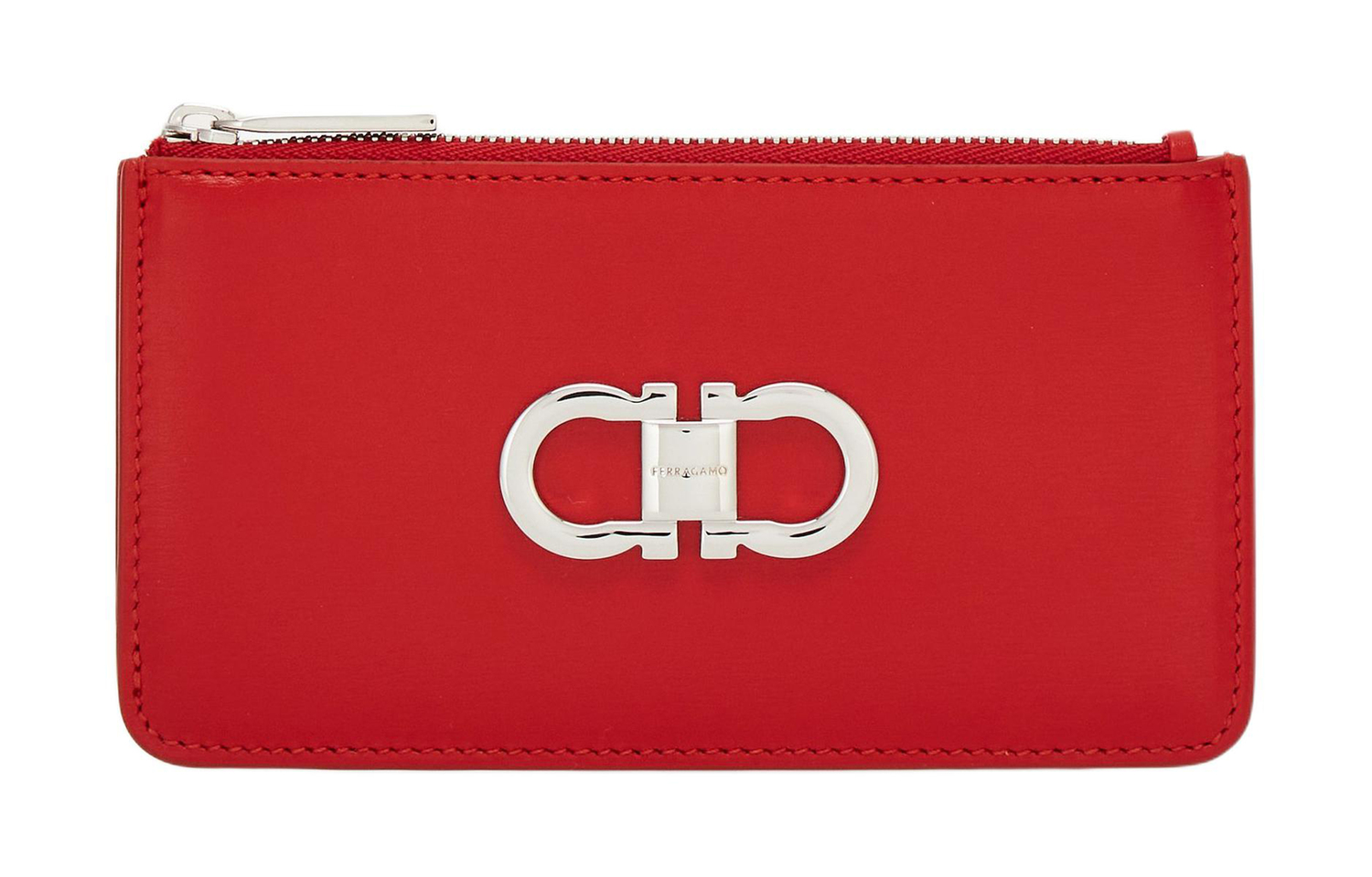 

Кошелёк Ferragamo Palm из телячьей кожи, картхолдер обычный женский пламенно-красный