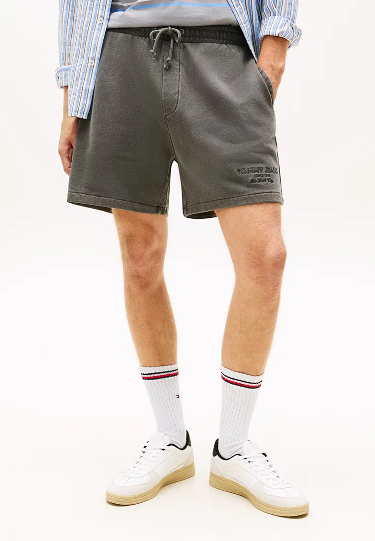 Шорты спортивные с вышивкой, Tommy Jeans Tommy Hilfiger, черный