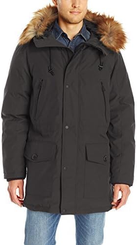 

GUESS Мужская длинная парка со съемным мехом, Black