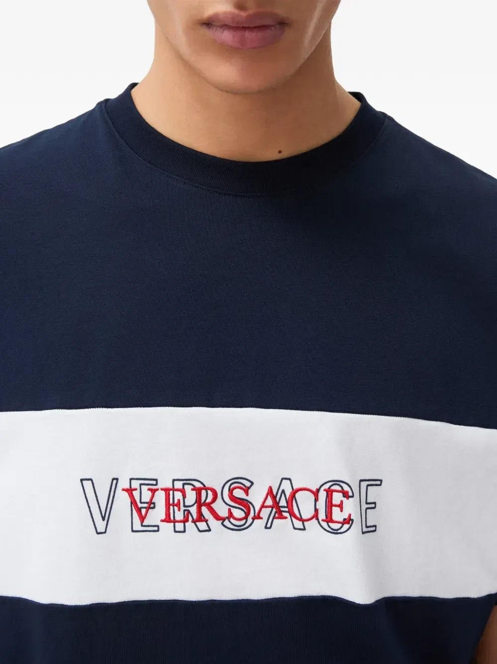 Футболка из джерси VERSACE, синий — фото 4