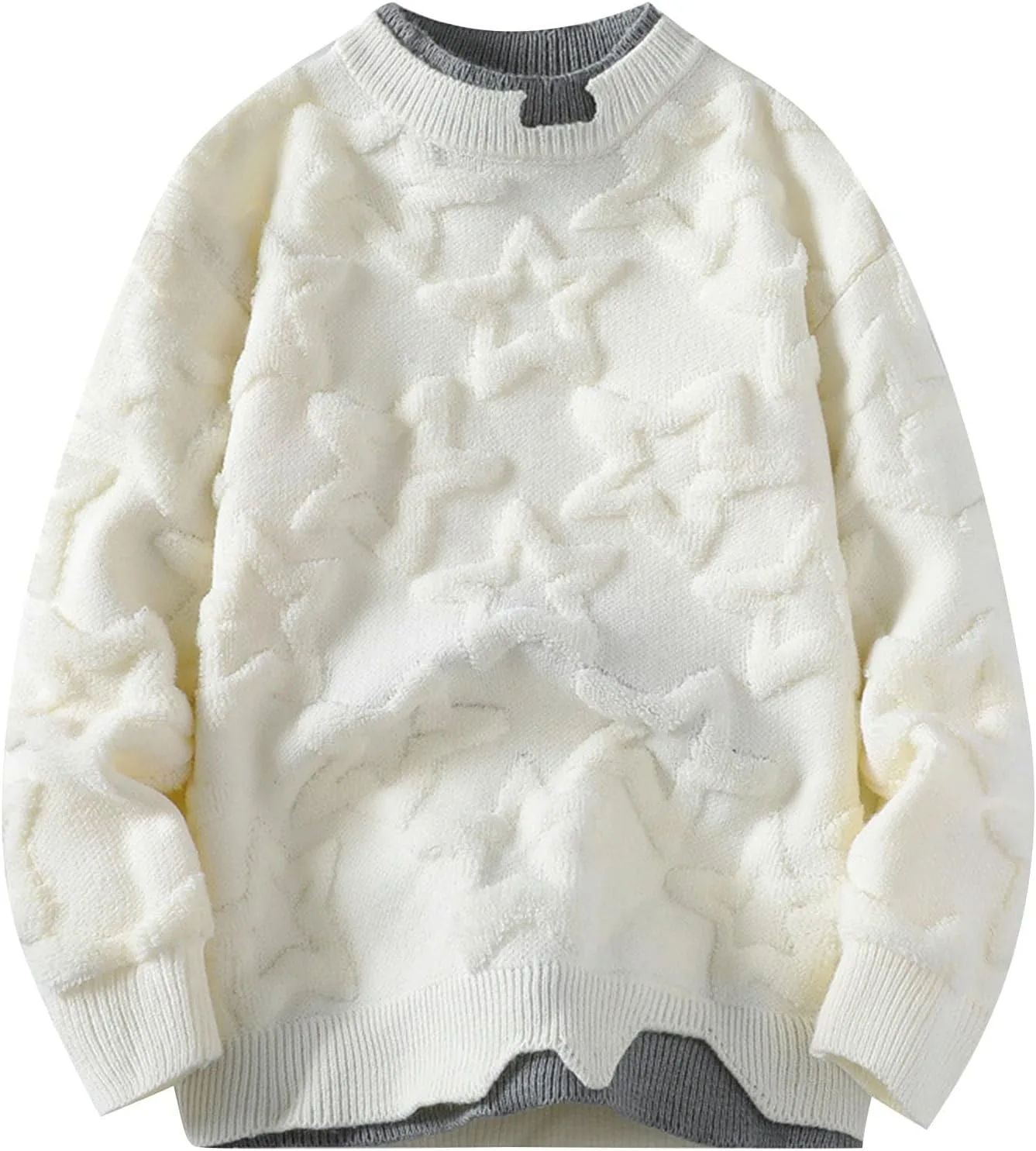 

Мужской оверсайз свитер Y2K комфортный вязаный