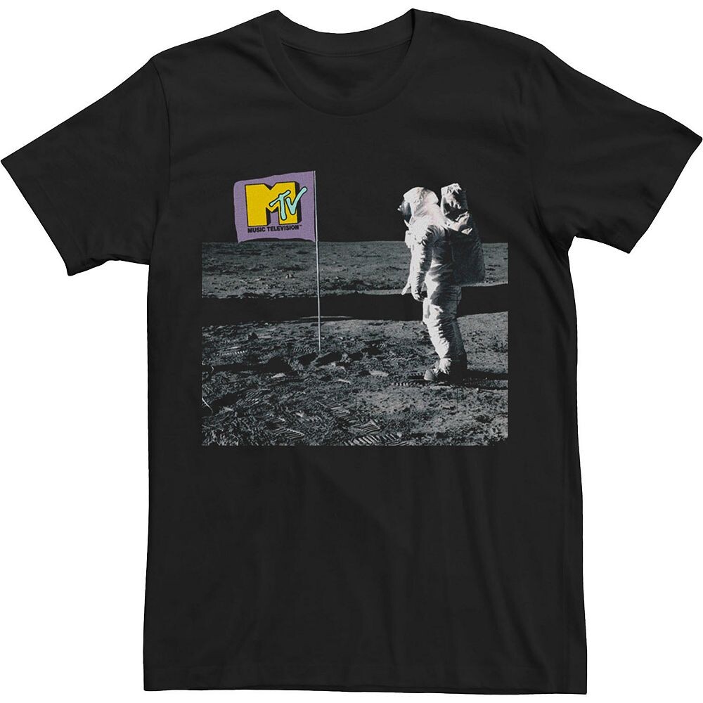 

Футболка с логотипом Big & Tall MTV Mtv Astronut Photo Real Licensed Character, черный