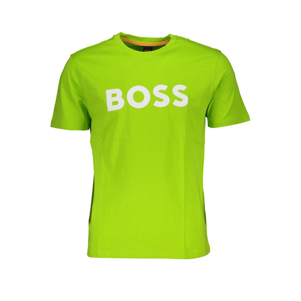 

Зеленая хлопковая мужская футболка Hugo Boss