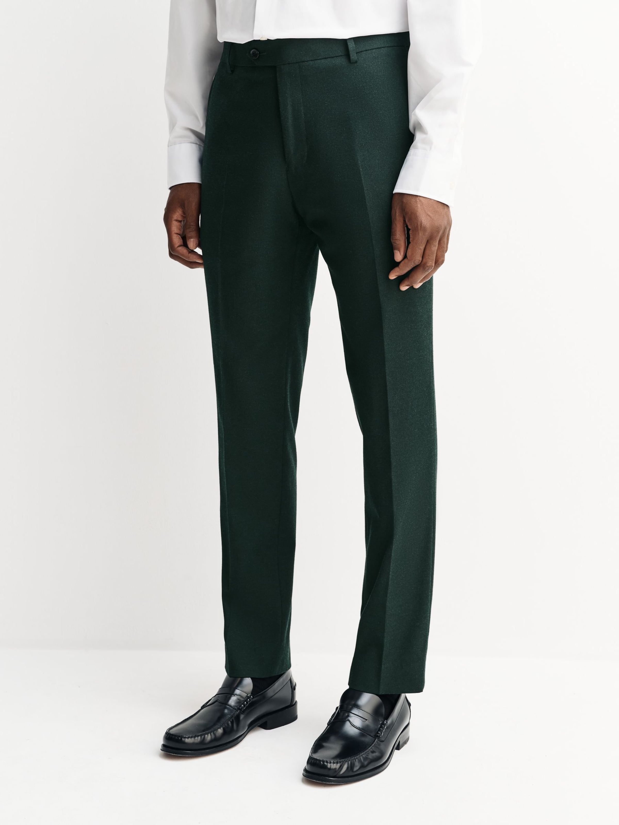 Next Брюки Slim fit со складками в цвете Fir — фото 2