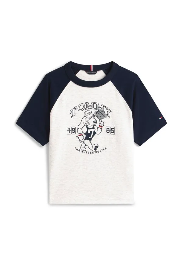 Футболка с графическим принтом, регланом и круглым вырезом. Tommy Hilfiger, Light Grey Heather — фото 4
