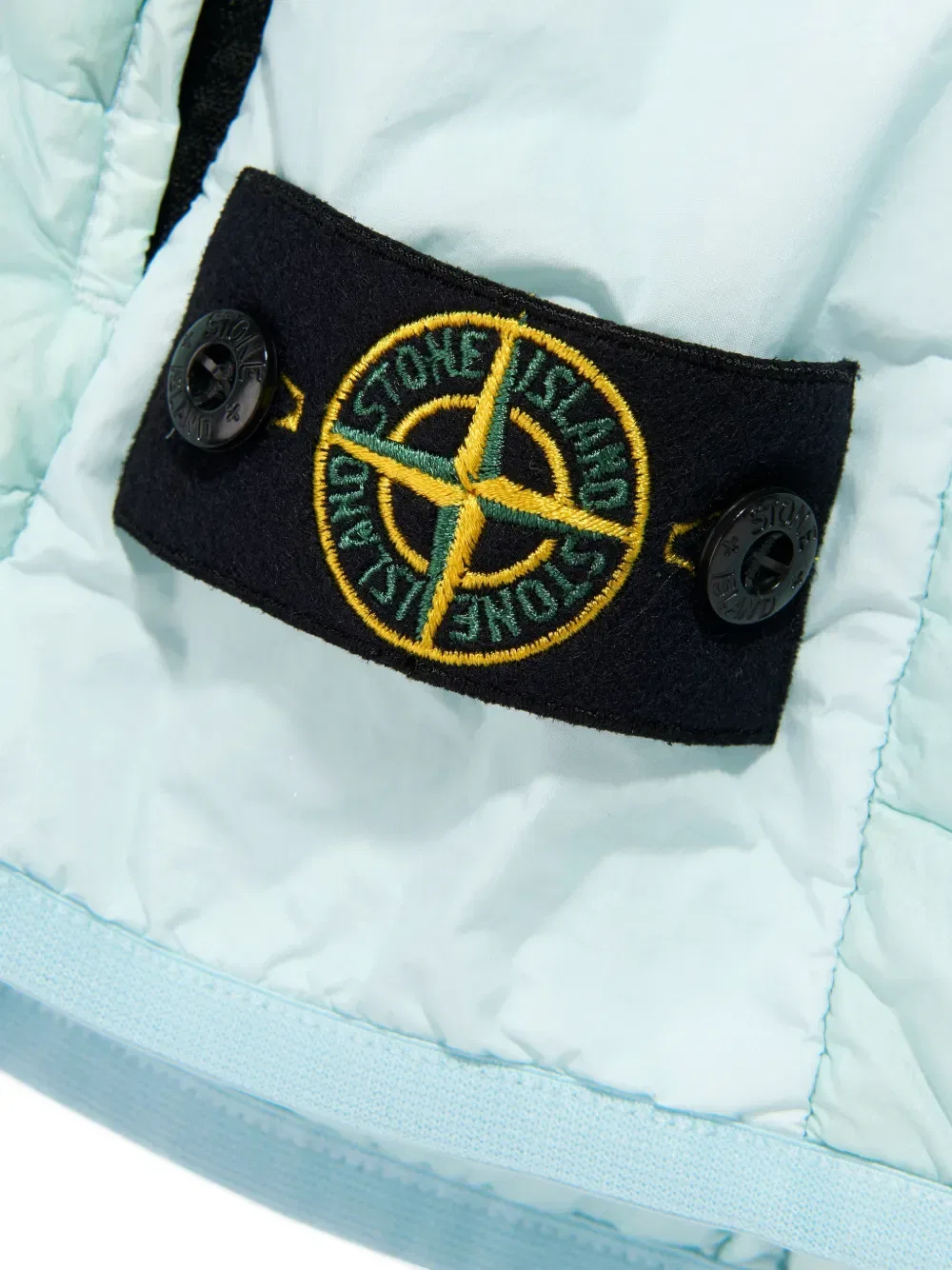 Стеганый жилет без рукавов на молнии Stone Island Junior, синий — фото 3