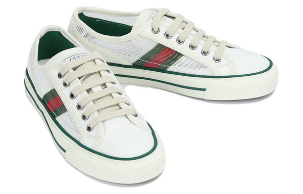 Кроссовки (WMNS) GUCCI Tennis 1977 Low Top Sneaker 'White Green', белый — фото 3
