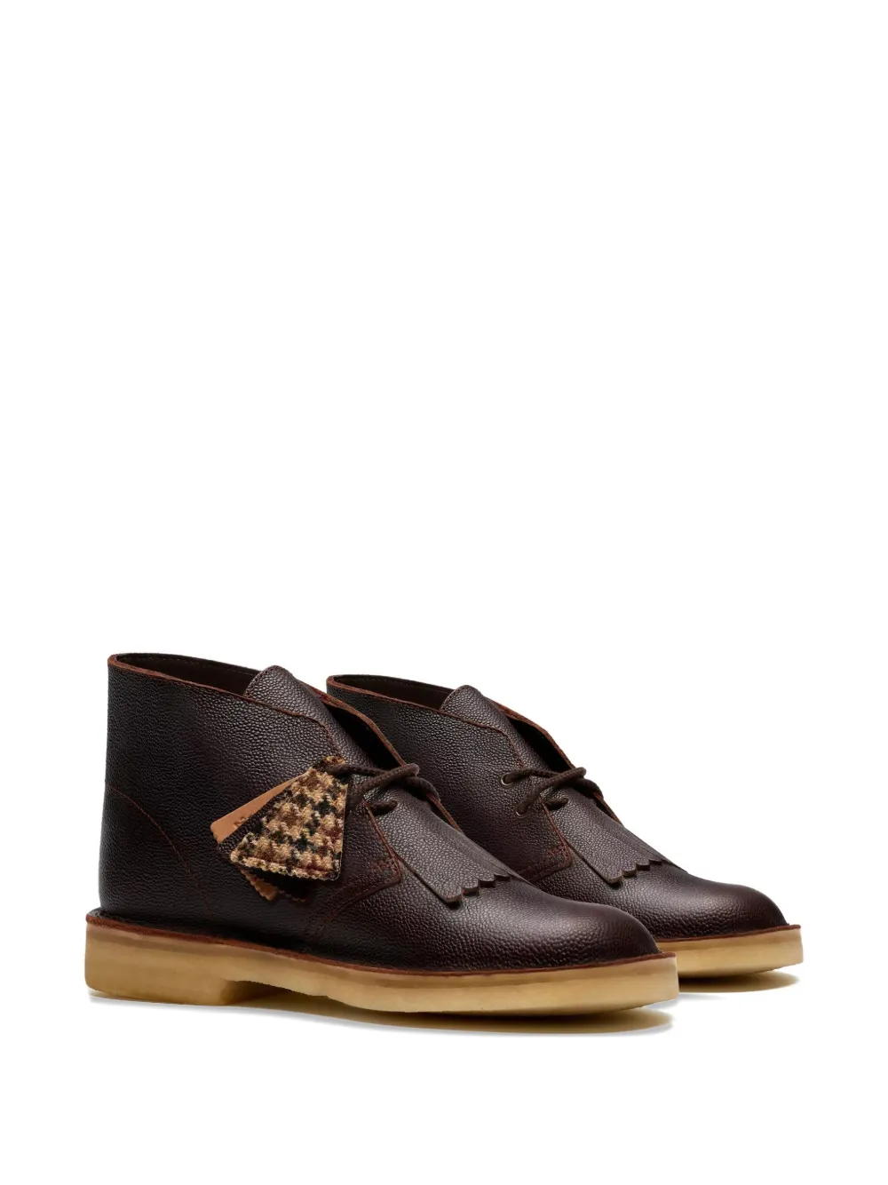 Сапоги из кожи с твидовой отделкой Clarks Originals, коричневый — фото 2