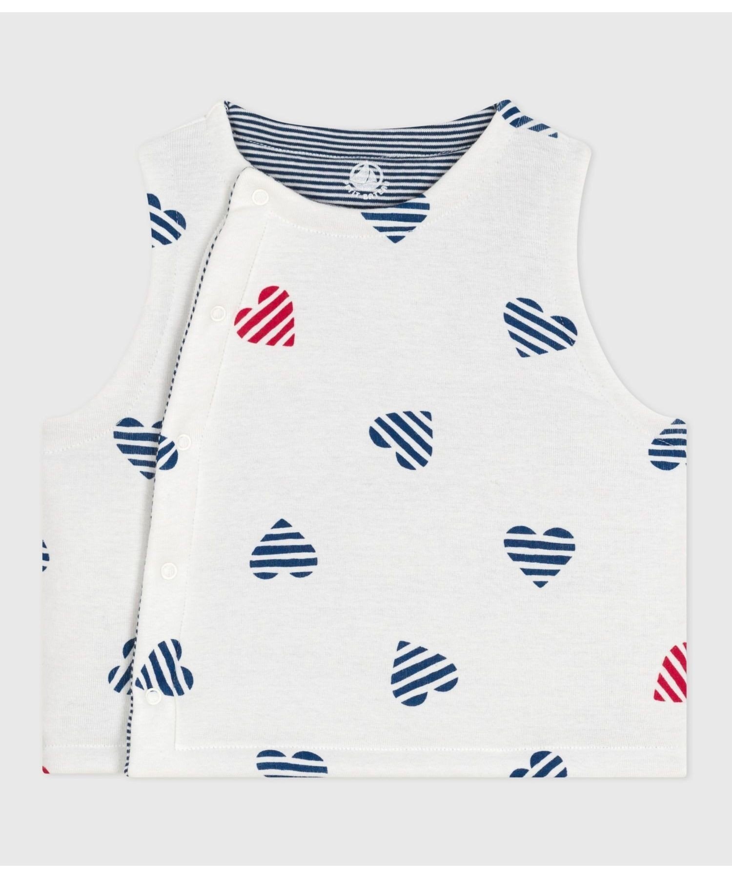 Двусторонний жилет Petit Bateau, Off-white/Red